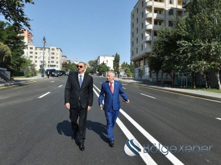 Prezident yeni yolda maşın sürdü - Fotolar