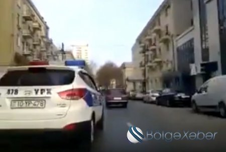 Qadın sürücü Bakıda yol polisinə «dərs keçdi» - VİDEO