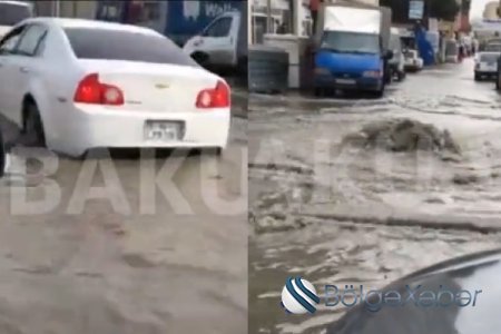 Yağışdan sonra Bakı yolları - SU ALTINDA - VİDEO