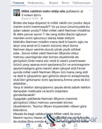 Qalmaqallı deputatla bağlı iddia - "Milyonluq villa, mülklər, mənimsəmə və telefon danışıqları..."