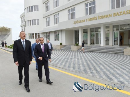 Prezident Zuğulba tədris idman bazasının açılışında - FOTOLAR