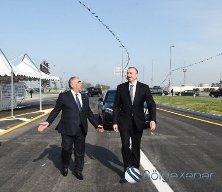 Prezident İlham Əliyev yeni yol qovşağının açılışında iştirak edib - FOTOLAR