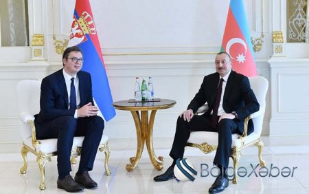 İlham Əliyev Serbiya prezidenti ilə görüşüb