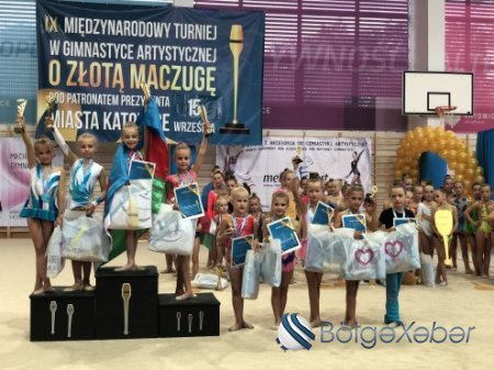 Balaca gimnast Mina Abbasova növbəti qələbəsini də Azərbaycana həsr etdi