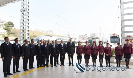 Prezident İlham Əliyev Sumqayıt Dəmir Yolu Vağzalı Kompleksinin açılışında iştirak edib-FOTO