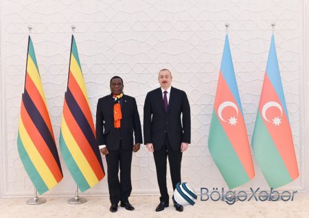 İlham Əliyev Zimbabve prezidenti ilə görüşüb (FOTOLAR)