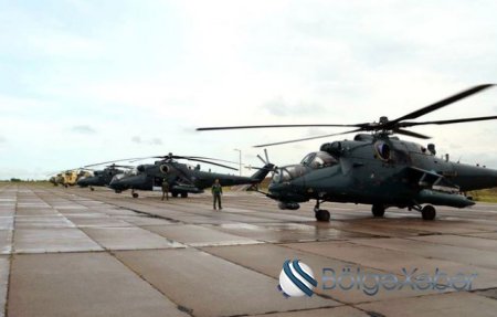 Azərbaycan hərbi helikopterləri Türkiyəyə yola düşdü (FOTOLAR)