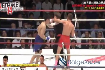 Yaponiyada boksçu hakimi nokauta saldı - VİDEO