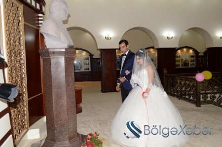 Heydər Əliyev Mərkəzində növbəti təntənəli nikah mərasimi - Tərtərdə(FOTOLAR)