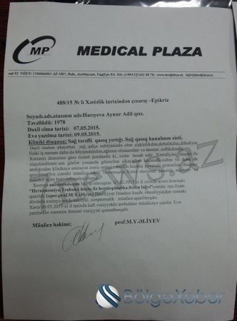 “Medical Plaza”dan və bu həkimdən uzaq durun - FACİƏ