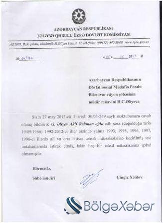 Məmurun diplomu saxta çıxdı - FOTOFAKT