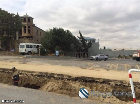 Bakı Şəhər İcra Hakimiyyətinin saldığı yolu “Azərsu” dağıdır… –FOTOLAR 