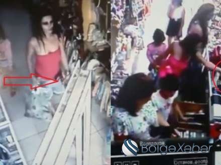 Sumqayıtda mağazadan oğurluq edən qadınlar kameraya düşdü (VİDEO)
