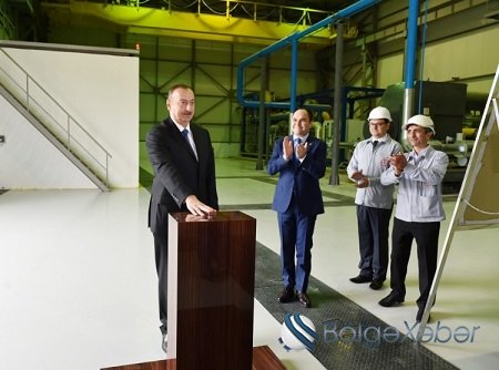 İlham Əliyev oksigen zavodunun açılışında - FOTO