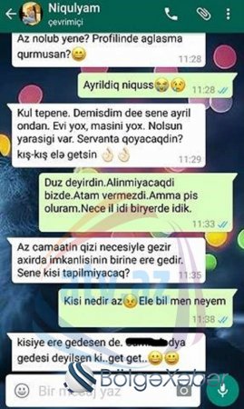 İki xalaqızının rekord qıran "WhatsApp" söhbəti - "Camaatın qızı..."