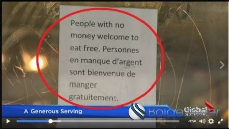 “Pulu olmayanlar bu restoranda pulsuz yeyə bilər” -Kanadada insanlıq dərsi...VİDEO