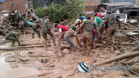Kolumbiyada sel nəticəsində 250 nəfər ölüb, 220 nəfər itkin düşüb