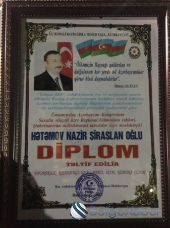 ÜAK-ın Saxalin regional bölməsinin rəhbəri diplomla təltif edildi - FOTOLAR
