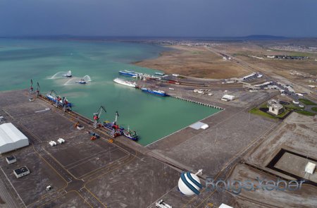 İlham Əliyev dəniz limanının açılışında