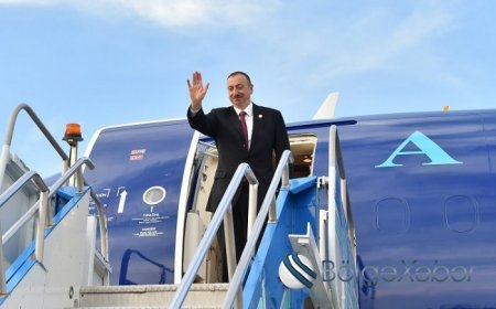 Prezident İlham Əliyev Türkmənistana gedib