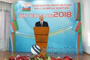 İlham Əliyev 2018-ci ilin idman yekunlarına həsr olunan mərasimdə iştirak edib