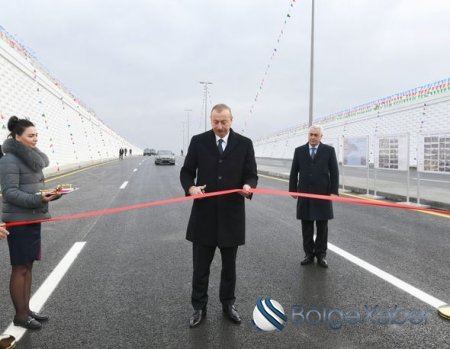 İlham Əliyev Pirşağıda avtomobil tunelinin açılışında - FOTO