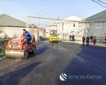 Suraxanı rayonunda asfaltlanma işləri davam etdirilir-FOTO