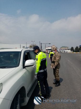 Binəqədidə polis karantin rejiminə fasiləsiz olaraq nəzarət edir-FOTO