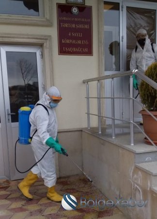 Tərtər rayonunda körpələr evi-uşaq bağçalarında dezinfeksiya tədbirləri davam etdirilir