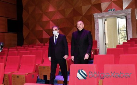 Dövlət başçısı Gəncə Dövlət Dram Teatrının yeni binasının açılışında iştirak edib