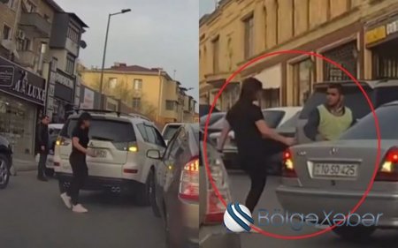 Sumqayıtda parklanma nəzarətçisini döyən qadın sürücü saxlanılıb-VİDEO