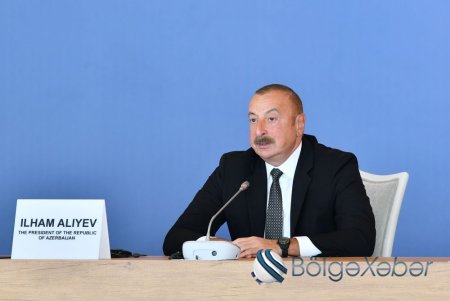 İlham Əliyev sərgi iştirakçılarına müraciət ünvanladı
