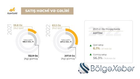 “AzerGold” QSC-nin 2022-ci ildə satış gəlirləri artıb
