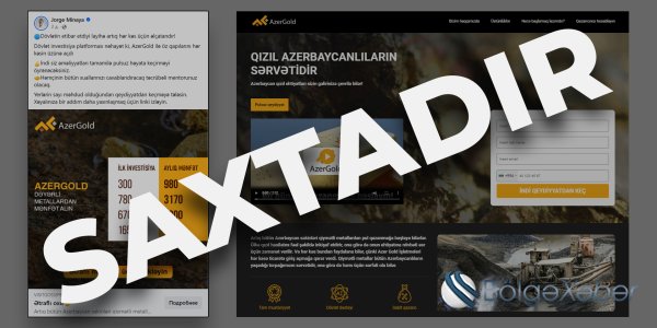 “AzerGold” QSC vətəndaşları saxta reklam kampaniyalarına aldanmamağa çağırır