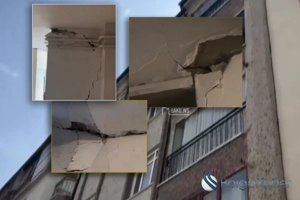 Türkiyədə çökən binalardan birinin divarının altında qalan şəxs yaralanıb