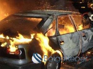 Bakıda BMW yandı